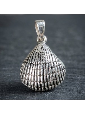 Ebrar Silver Gümüş Deniz Kabuğu Kolye Ucu 925 Ayar Gümüş Küçük Boy Unisex Deniz Kabuğu Figürlü Kolye Ucu