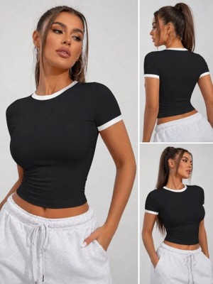 Lune Store Kadın Yanı Lastik Detay Ribanalı Viskon Kumaş Bluz