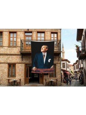 Punto Dizayn Istikbal Göklerdedir Atatürk Portresi Poster Bayrak Premium Raşel Kumaş 300X450CM ATA32