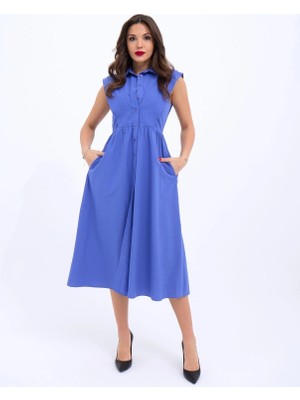 Lune Store 6338 Elbise-Mor