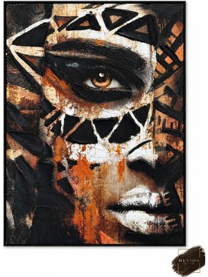 Kökler ve Izler | Modern Kadın Figürlü Dokulu Mdf Tablo 80X120 cm