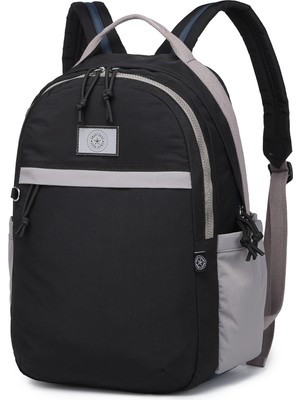 Smart Bags Büyük Boy Su Geçirmez Kumaş Renkli Okul Çantası Siyah/gri