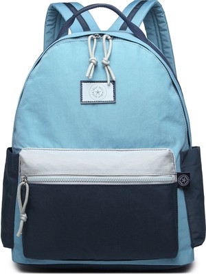 Smart Bags Büyük Boy Laptop Bölmeli Su Geçirmez Kumaş Renkli Okul Çantası Mavi/lacivert