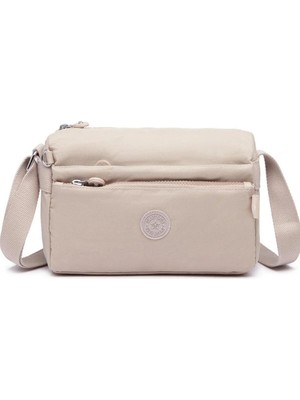 Smart Bags Günlük Küçük Boy Su Geçirmez Hafif Krınkıl Kumaş Kadın Çapraz Çanta Bej