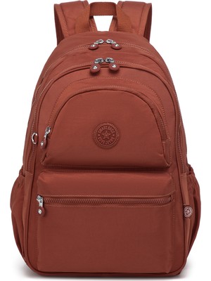Smart Bags Büyük Boy Laptop Bölmeli Su Geçirmez Krınkıl Kumaş Okul Çantası Kiremit