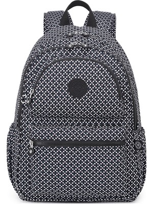 Smart Bags Büyük Boy Laptop Bölmeli Su Geçirmez Krınkıl Kumaş Okul Çantası Siyah/beyaz