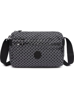 Smart Bags Günlük Küçük Boy Su Geçirmez Hafif Krınkıl Kumaş Kadın Çapraz Çanta Siyah/beyaz