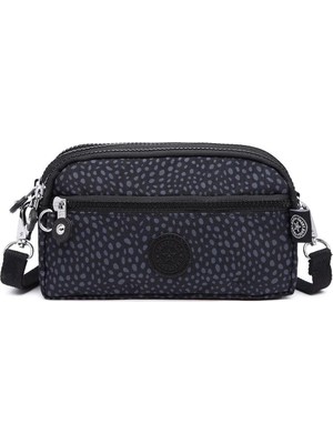 Smart Bags Minik Boy Su Geçirmez Krınkıl Kumaş Telefon ve Postacı Çantası Puantiye Siyah