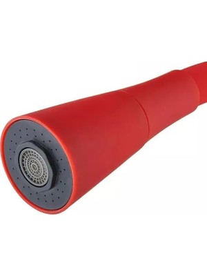 Esnek Silikon Musluk Başlığı – Kıvrılabilir ve Oynar Başlıklı, Musluk Uzatma Aparatı | Mutfak ve Banyo Bataryaları Için Ayarlanabilir Su Yönlendirici 52 cm Kırmızı