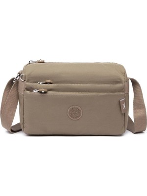 Smart Bags Günlük Küçük Boy Su Geçirmez Hafif Krınkıl Kumaş Kadın Çapraz Çanta Açık Kahve