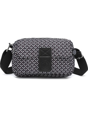 Smart Bags Günlük Minik Boy Su Geçirmez Krınkıl Kumaş Kadın Telefon ve Postacı Çantası Siyah/beyaz