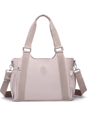 Smart Bags Günlük Orta Boy Su Geçirmez Krınkıl Kumaş Kadın Omuz Çantası Kum