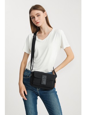 Smart Bags Günlük Minik Boy Su Geçirmez Krınkıl Kumaş Kadın Telefon ve Postacı Çantası Siyah