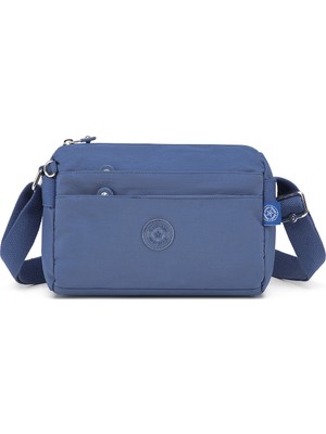 Smart Bags Günlük Küçük Boy Su Geçirmez Hafif Krınkıl Kumaş Kadın Çapraz Çanta Mavi