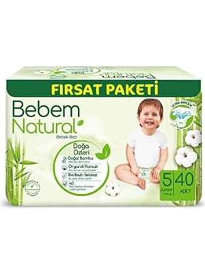 Bebem Natural Bebek Bezi Junior 5 Beden Fırsat Paketi 40 Adet