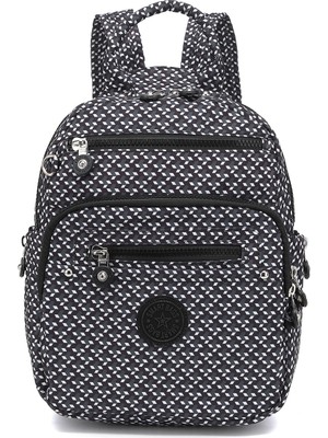 Smart Bags Günlük Küçük Boy Su Geçirmez Krınkıl Kumaş Kadın Sırt Çantası Siyah/beyaz