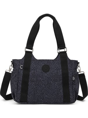 Smart Bags Günlük Orta Boy Su Geçirmez Krınkıl Kumaş Kadın Omuz Çantası Puantiye Siyah