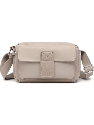 Smart Bags Günlük Minik Boy Su Geçirmez Krınkıl Kumaş Kadın Telefon ve Postacı Çantası Bej