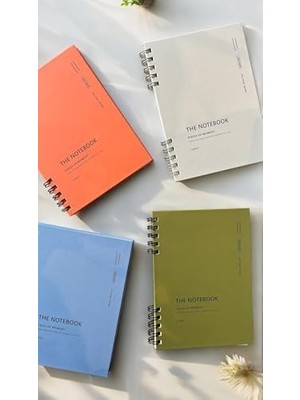Spiralli 80 Yaprak Çizgisiz A5 Defter, Not Defteri, Okul Defteri, 4 Farklı Renk Seçeneği (01 Light Grey)