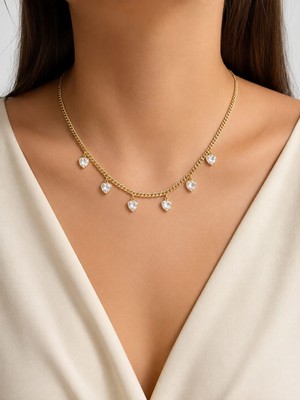 Livaz Accessories Kadınçelikkararmaz Kolye 14 K Altın Renk Vip Seri