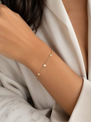Livaz Accessories Kadın Çelik Bıleklık Kararmaz  14K Altın Renk Vip Serisi