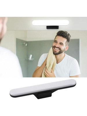 Elektrikurunleri 30CM Mıknatıslı Kablosuz LED Lamba – USB Şarjlı, 3W 32 Led, Dokunmatik Renk Değişimi, 6400K-4000K-3200K, Işıldak Aplik Makyaj Tıraş Mutfak Dolap Işığı LED (Siyah)