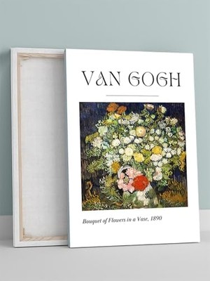 , Bouquet Of Flowers In A Vase, Vazo Içinde Çiçekler Sanatsal Kanvas Tablo - Tuval Tablo
