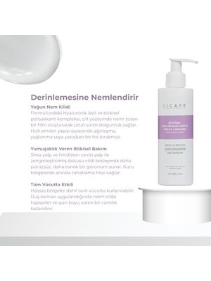 Licape Bitkisel Hyalüronik Asitli Vücut Losyonu 200ML