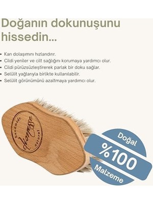 At Kılı Fırçası | 100% Doğal Kayın Ağacı ve At Yelesi Kıllarından El Yapımı Selülit Fırçası