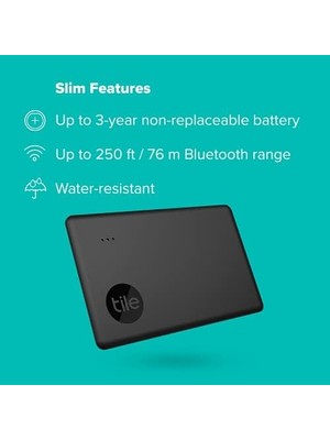 Prime Slim Smart Tag, Siyah, Bluetooth Takip Cihazı, Cüzdan, Bagaj Etiketleri Için Eşya Bulucu, 76 Metre Mesafeye Kadar, Suya Dayanıklı, Ios ve Uyumlu