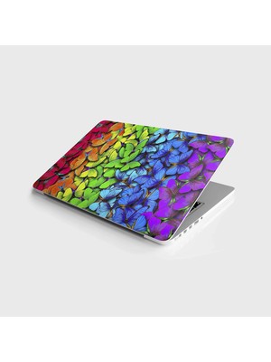 Prime Laptop Notebook Pc Kaplama Etiketi Gökkuşağı Kelebekler
