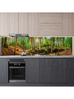 Prime Mutfak Tezgah Arası Folyo Kaplama Folyosu Dere Orman 60X300 cm