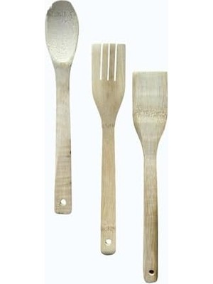Prime Bambu Tahta Kaşık Seti, 3 Parça