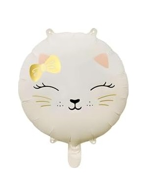 Prime Retro Krem Renkli Kedi Folyo Balon 18 Inç 45 cm