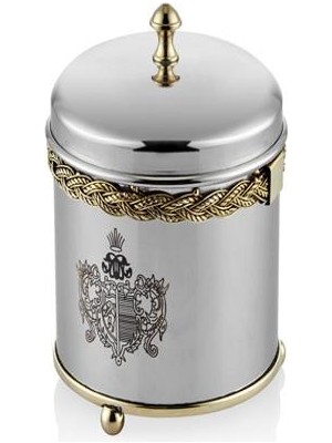 Lamedore Black Pearl Halatlı Yuvarlak Büyük Kavanoz 11X12X16 cm