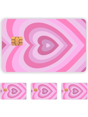 Prime 4 Adet Pembe Kalpli Kart Kaplama Kart Etiketi