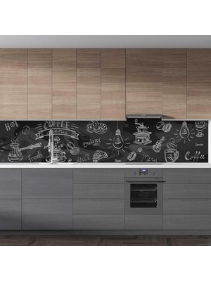 Prime Mutfak Tezgah Arası Folyo Kaplama Folyosu Coffee Menu 60X500 cm