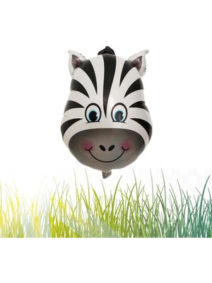 Prime Kafa Zebra Folyo Balon 55 cm - 22 Inç