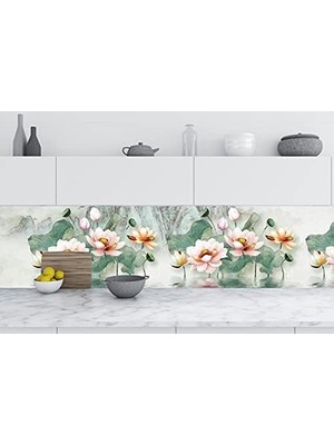 Prime Mutfak Tezgah Arası Folyo Kaplama Folyosu Çiçekler 60 x 200