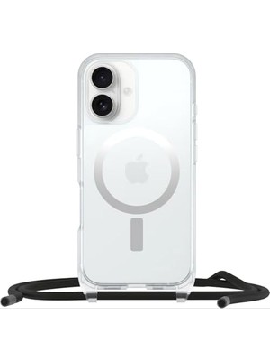Prime 16 Uyumlu Magsafe'li React Kolye Kılıfı, Ayarlanabilir ve Çıkarılabilir Telefon Zinciri ile Ultra Ince Koruyucu Kılıf, Askeri Standartlara Uygun, Şeffaf