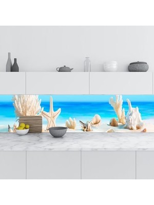Prime Mutfak Tezgah Arası Folyo Kaplama Folyosu Deniz Kabukları 60X100 cm