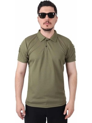 Kordak Haki Lacost Polo Yaka Taktik T-Shirt