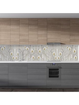 Prime Mutfak Tezgah Arası Folyo Kaplama Folyosu Beyaz Papatya 60X200 cm