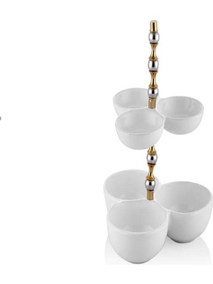 Lamedore Silver Balls Beyaz 2 Katlı Çerezlik  23X23X31 cm