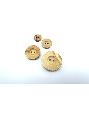 Prime Tahta Düğme,ahşap, 2 Delik Yazı Model, Doğal Ahşap, Zeytin AĞACI,100 Adet 25MM-40L Düğme