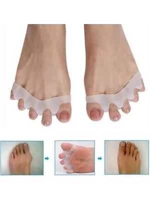Prime Silikon Ayak 5 Parmak Ayırıcı Koruyucu Parmağı Ayıran 1 Çift Beyaz