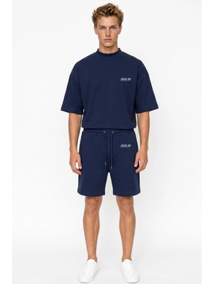 Backlain Mod Style Erkek Oversize 2’li Takım Şort %100 Pamuk Rahat Kalıp