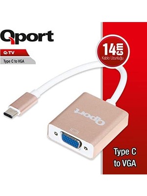 Prime Qport Q-Tv Type C Den VGA Ya Dönüştürücü