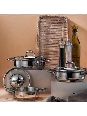 Prime Aria 6 Parça Çelik Sahan Set 14-16-18 cm AR256855