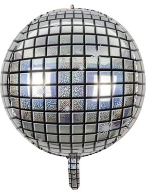 Prime Patladı Gitti 4d Buyuk Boy Gumus Disco Kure Folyo Balon 22" Inc